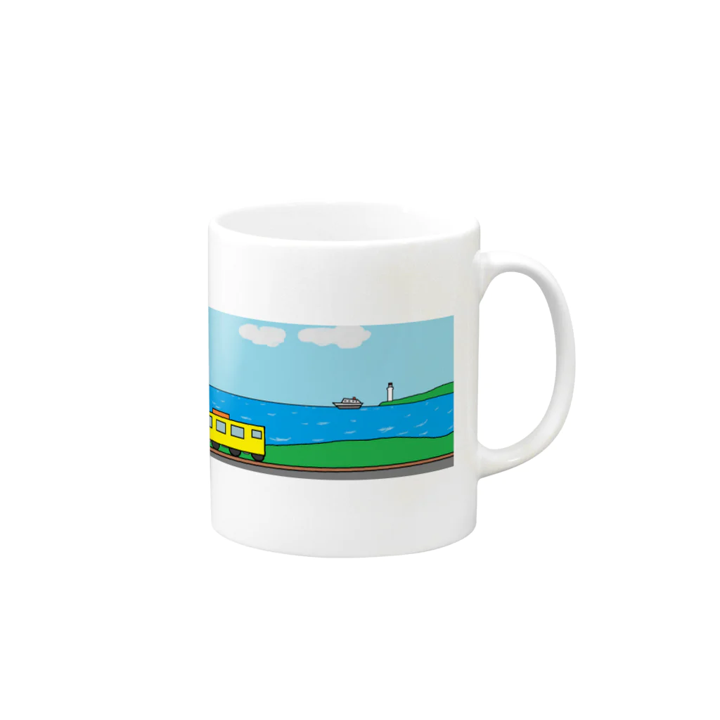 せつらデザイングッズの海岸線 Mug :right side of the handle