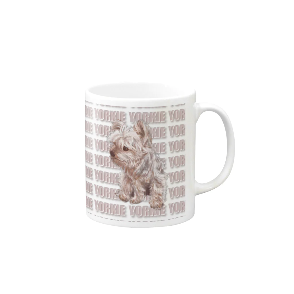 mei’s_atelier_shopのYorkie マグカップ Mug :right side of the handle