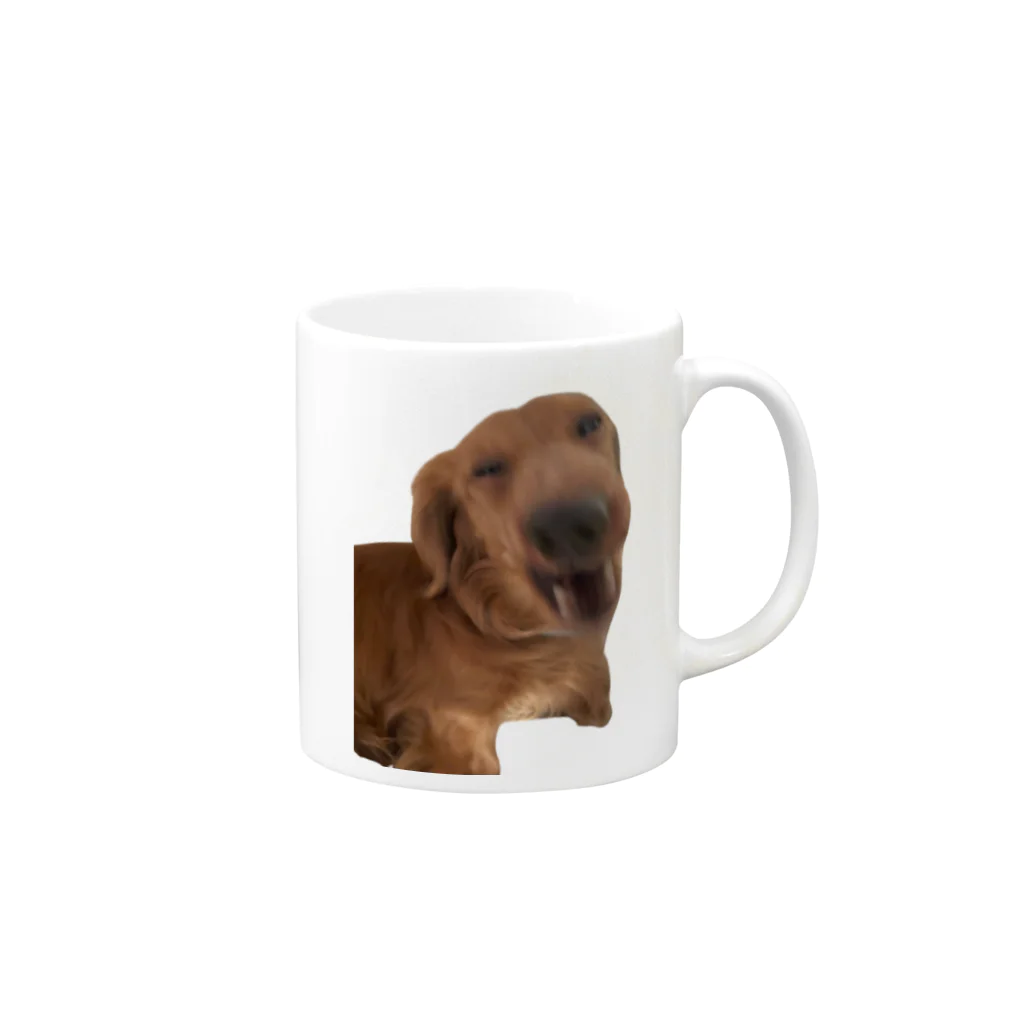 りくぴょんファングッズ✌️のりくぴょんの家の犬🐶 Mug :right side of the handle