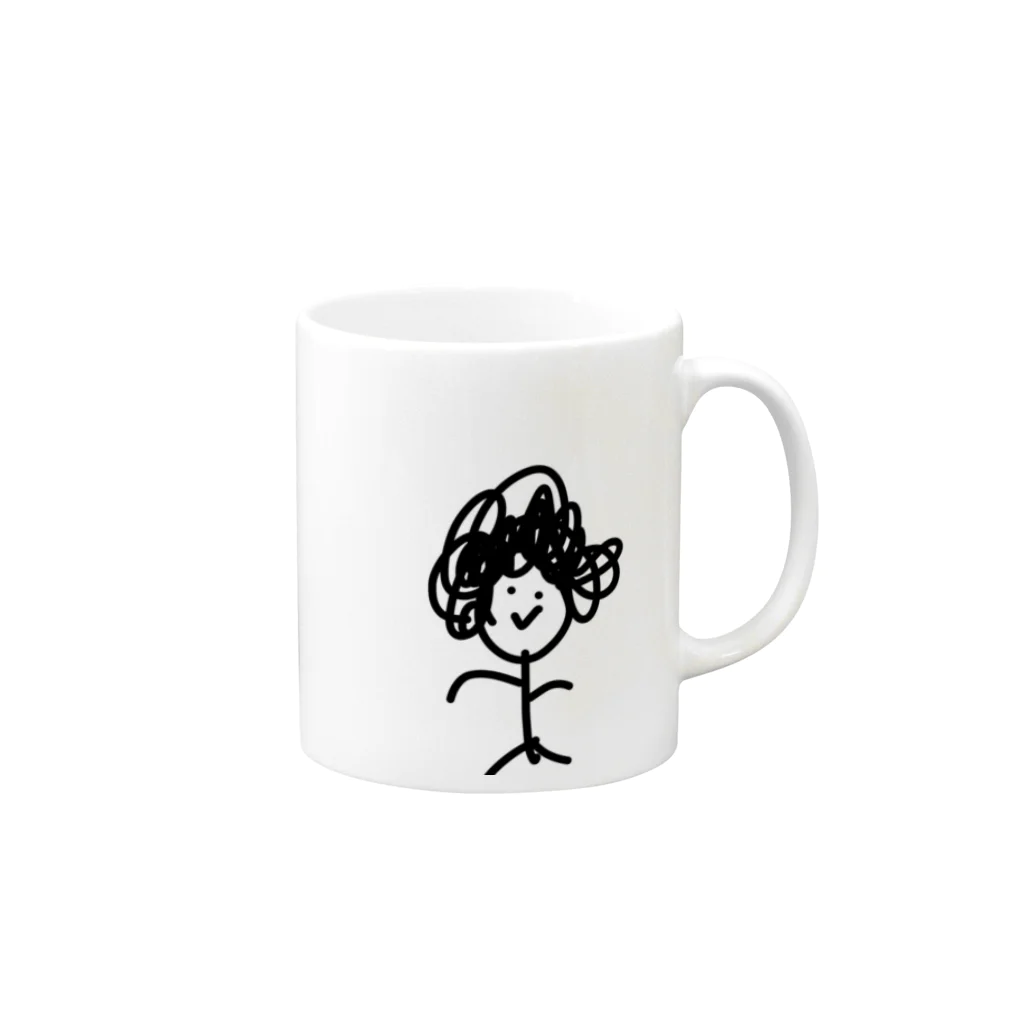 かいちゃんの天パくん Mug :right side of the handle