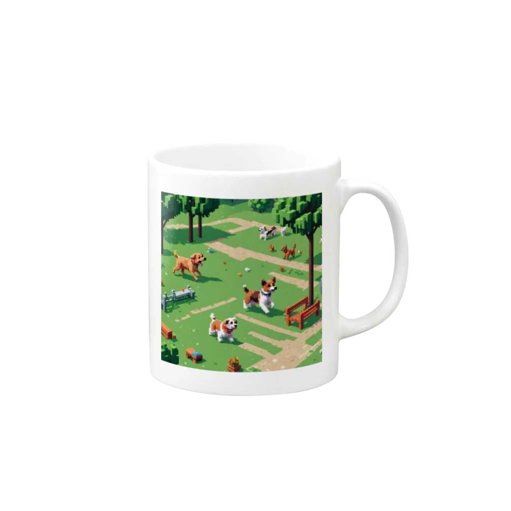 temtemの友達と遊ぶ犬 Mug :right side of the handle