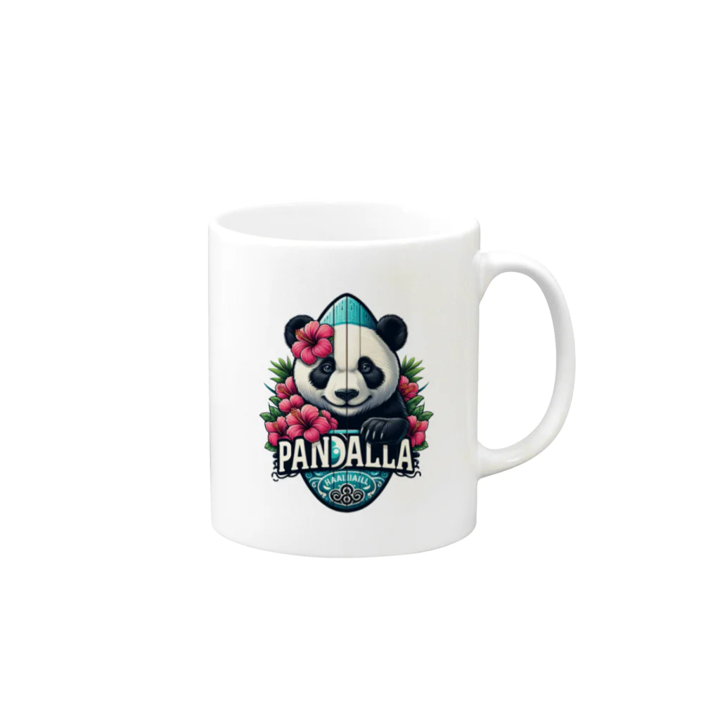 PandallaのPandallaロゴ3/パンダ Mug :right side of the handle