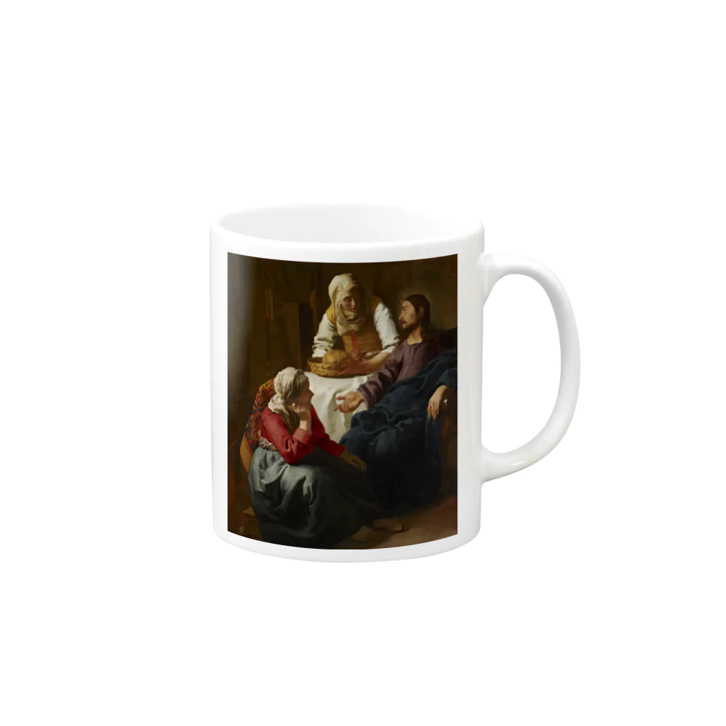 世界美術商店のマルタとマリアの家のキリスト / Christ in the House of Martha and Mary Mug :right side of the handle