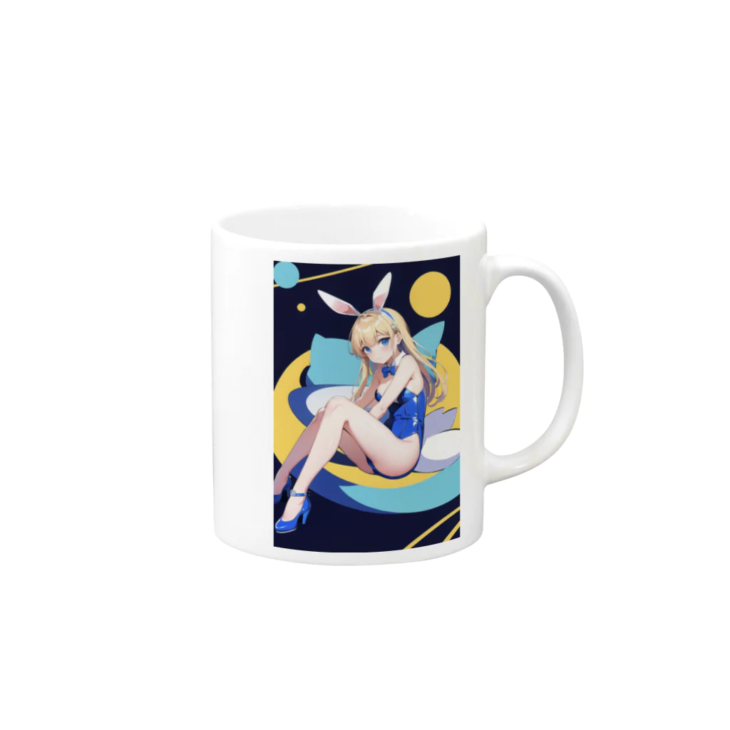 Animask-Storeのスペース・ラビ子ちゃん Mug :right side of the handle