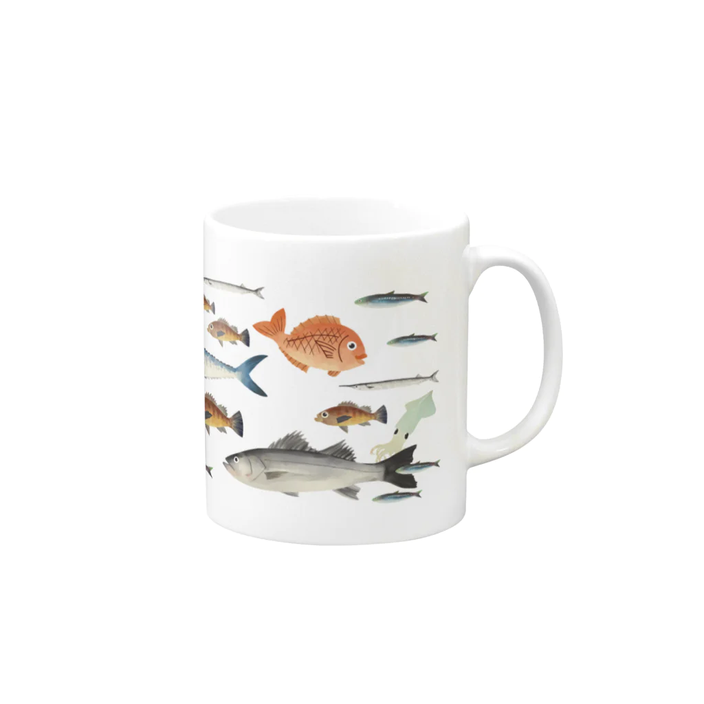 わたまGD（藤原麻由）のお魚まみれ Mug :right side of the handle