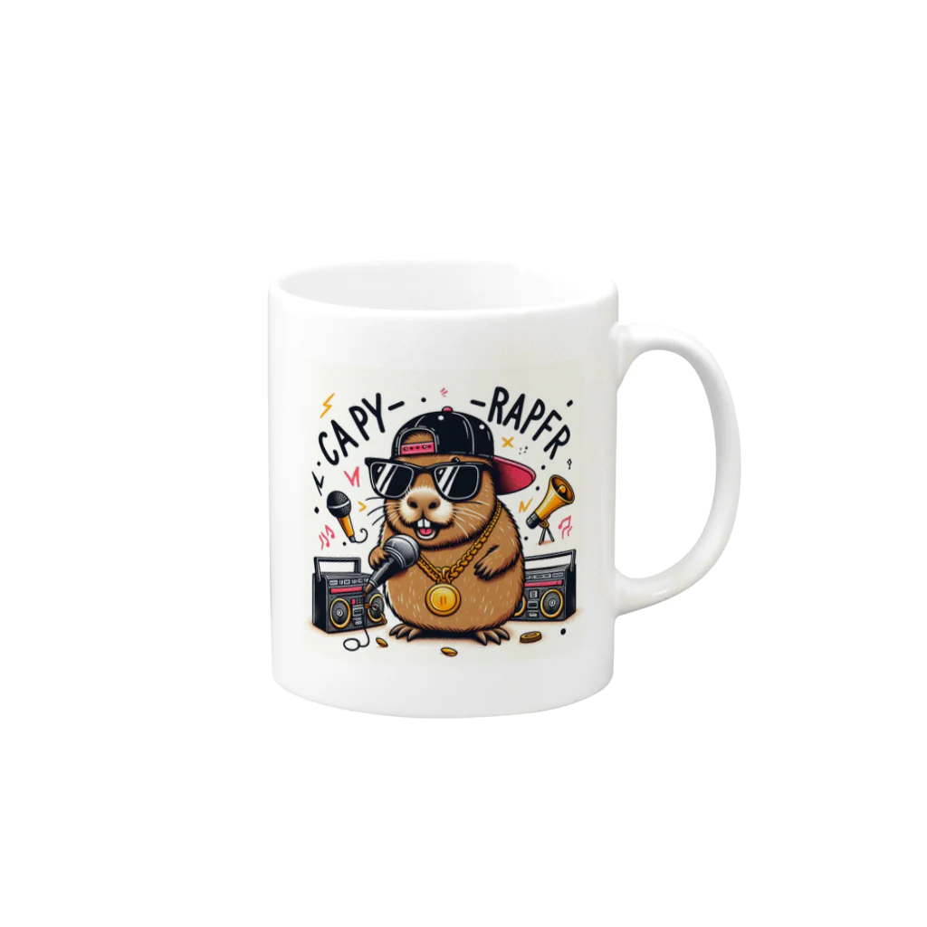 somsowのラッパーになりたいカピバラ Mug :right side of the handle