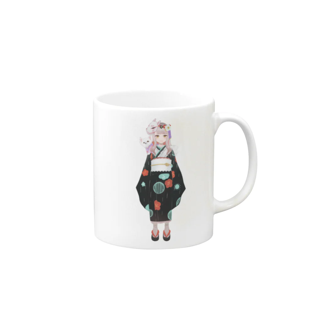 もかふしぎ🐰のもかち立ち絵 Mug :right side of the handle