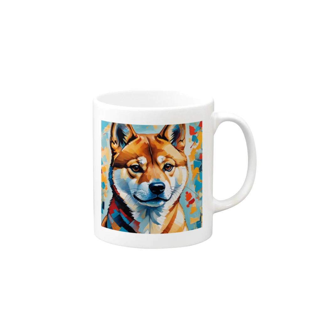 KAPPA TRAVEL GOの柴犬の幾何学 Mug :right side of the handle