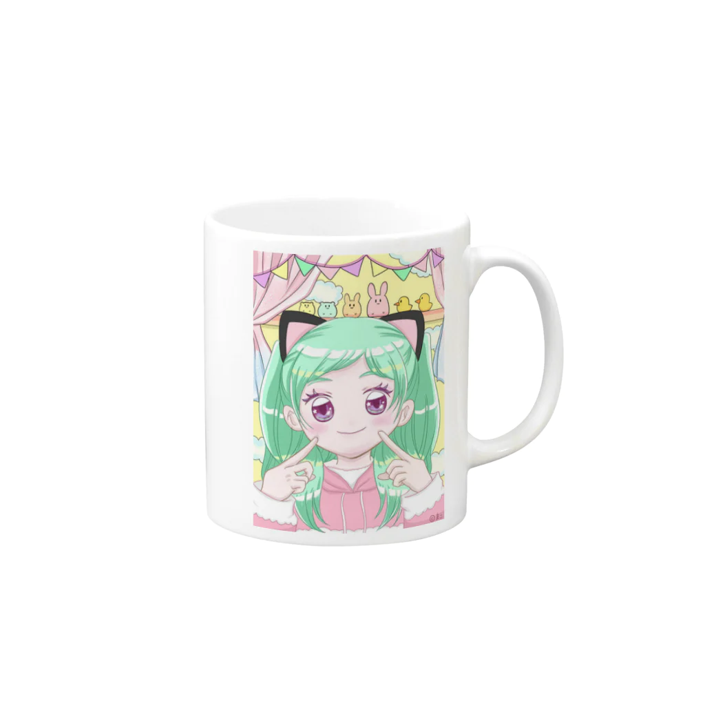 まこのおみせの猫耳☆ガール Mug :right side of the handle