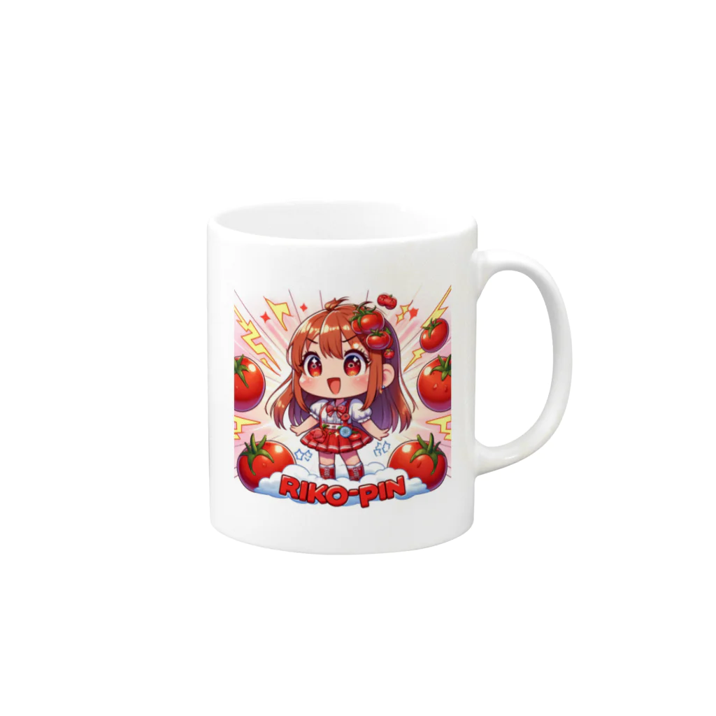 bottaの可愛い、トマト、RIKO-PIN入り Mug :right side of the handle