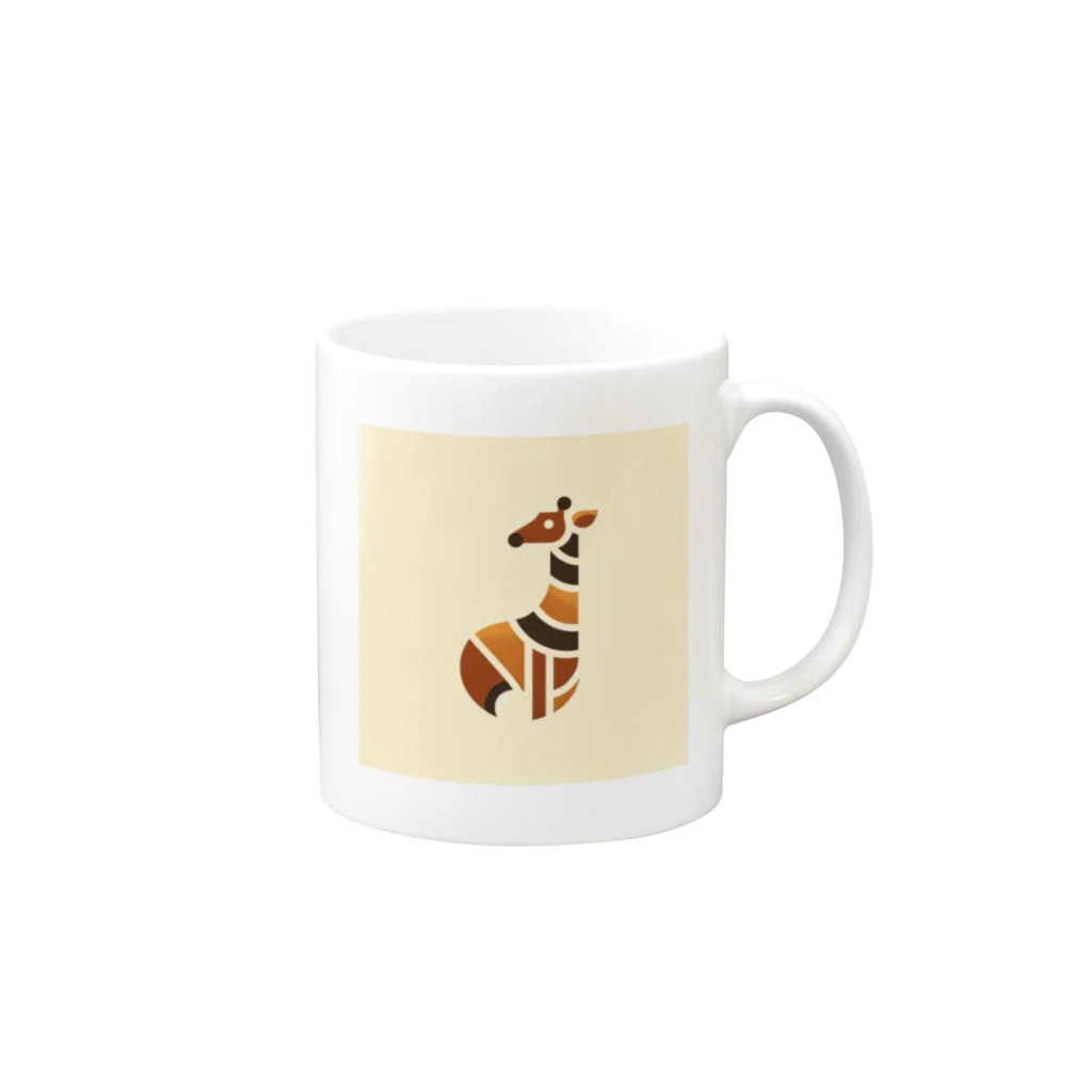 ikimono timesのキリンさん Mug :right side of the handle