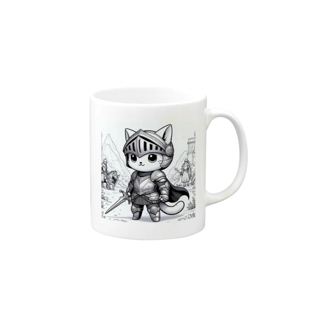 われらちきゅうかぞくのナイト キャッツ(Knight Cats) Mug :right side of the handle