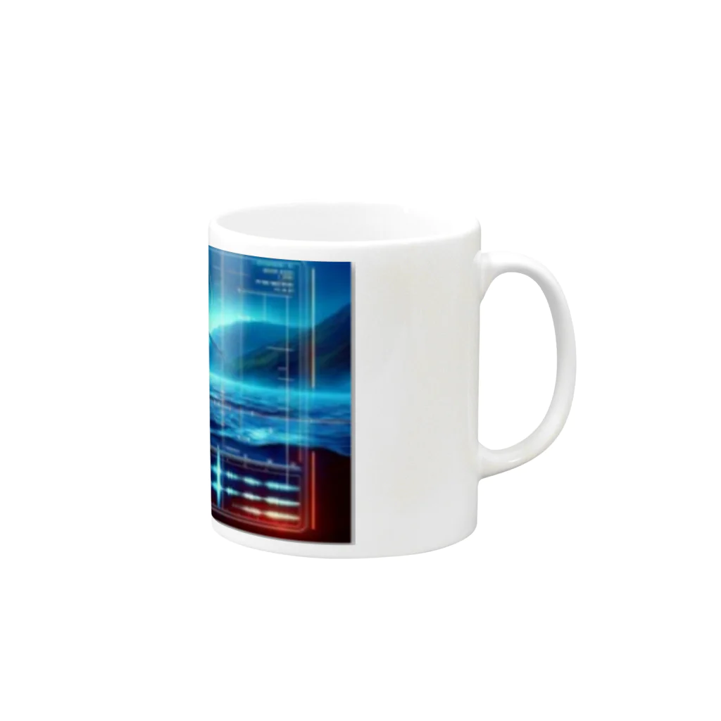 Japan_Connectionのサイバーネッシー  Mug :right side of the handle