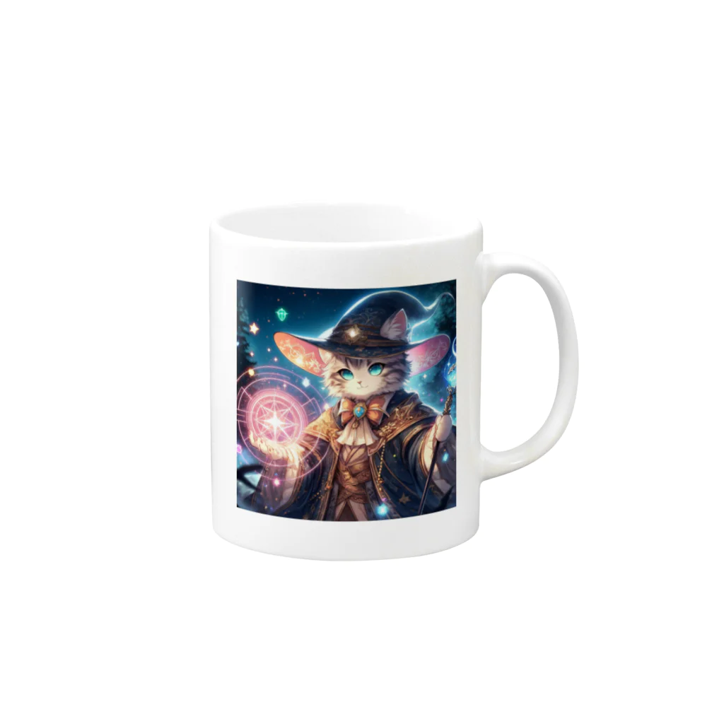 にゃんラボの猫の魔法使い Mug :right side of the handle