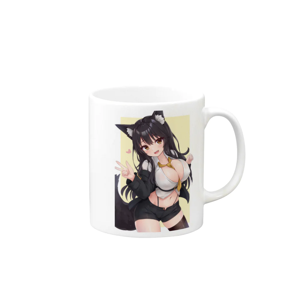 大上姉妹とお買い物のチャンネル1000人記念グッズ Mug :right side of the handle