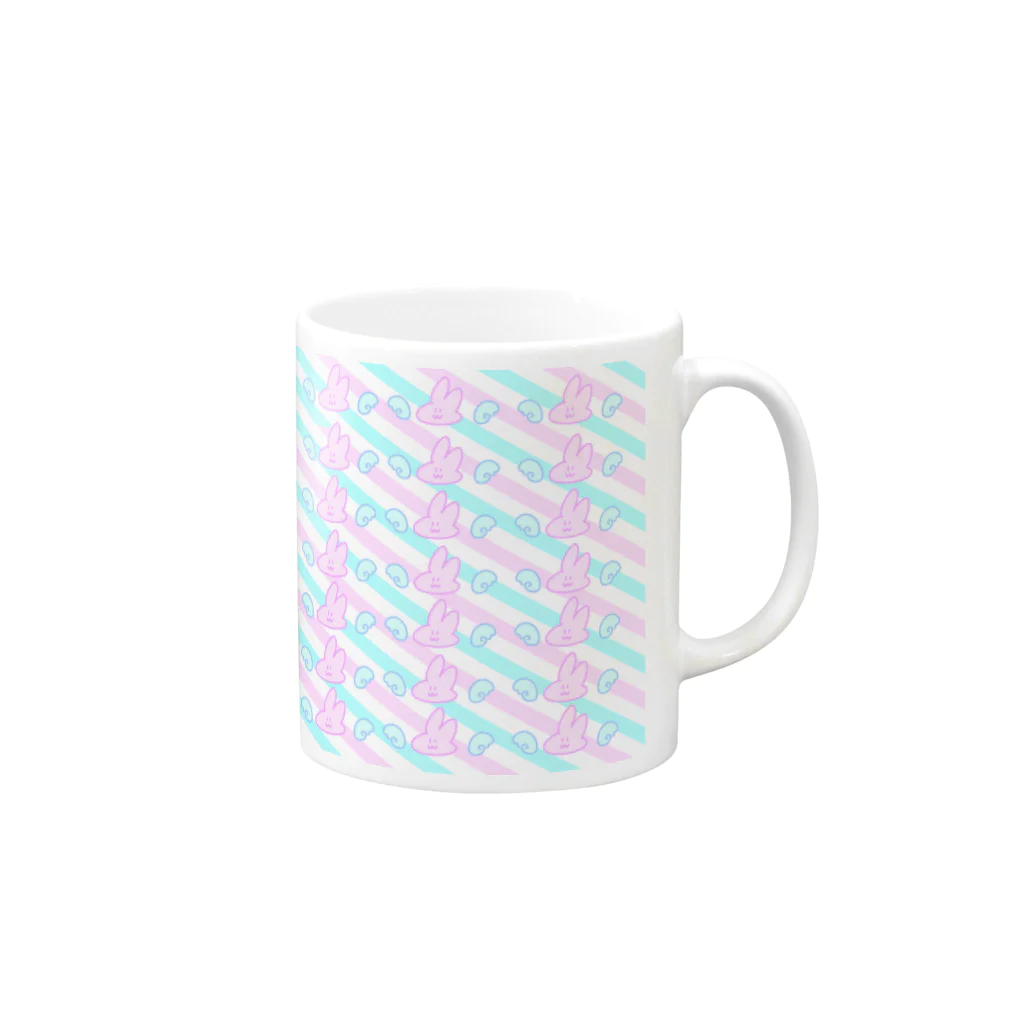 ちゃのすけのゆめかわうさぎたいちょう Mug :right side of the handle