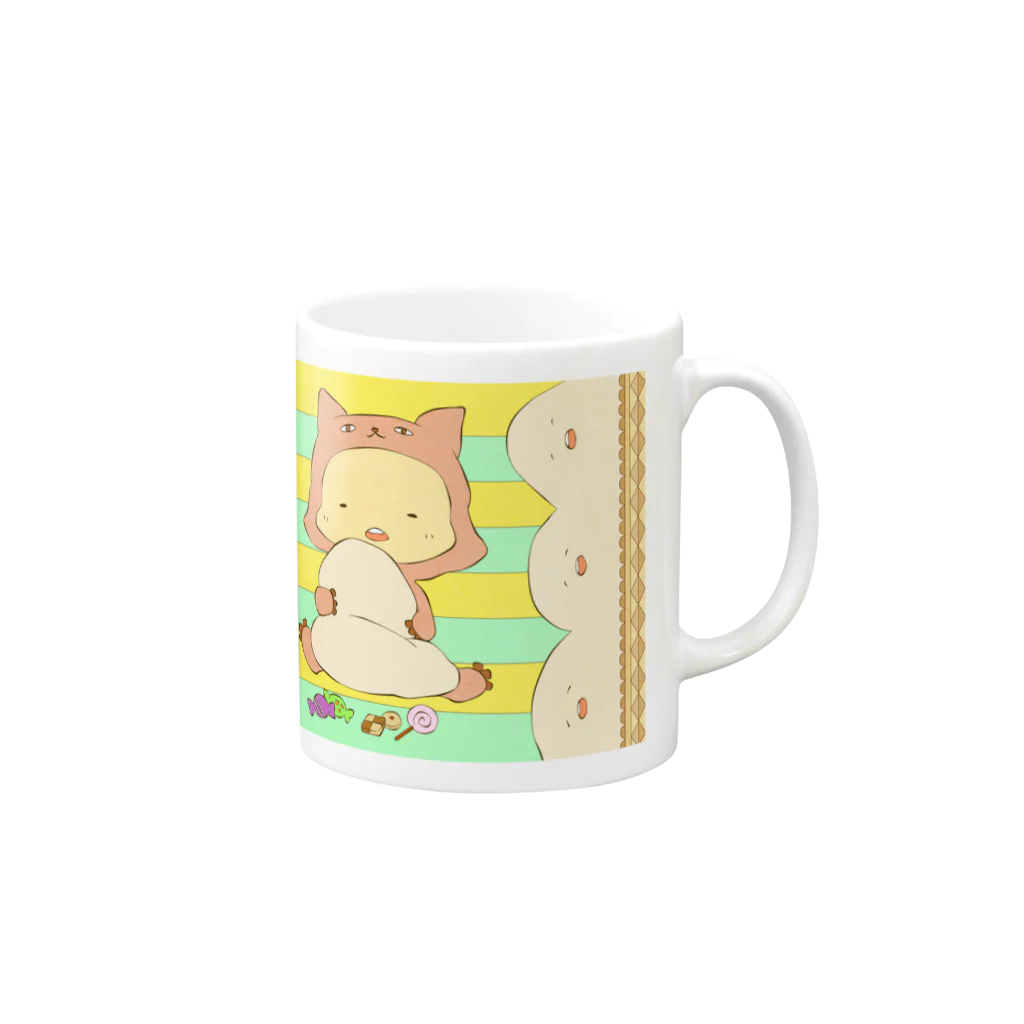 ('ω')のおやつのじかん Mug :right side of the handle