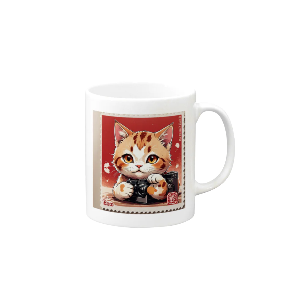 syun78のお店のカメラが好きな猫 Mug :right side of the handle