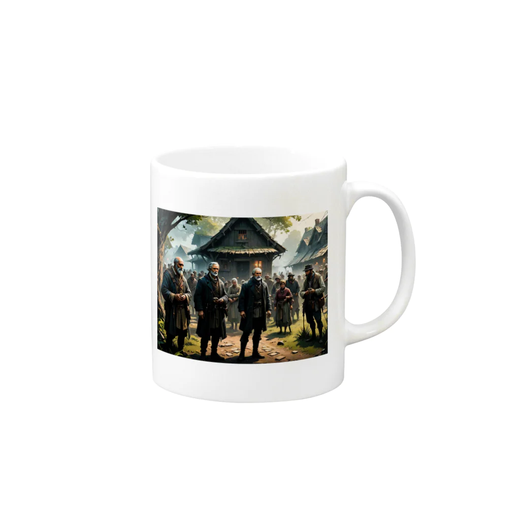 studio eizoの村人がミリタリーファッションに変身！ Mug :right side of the handle