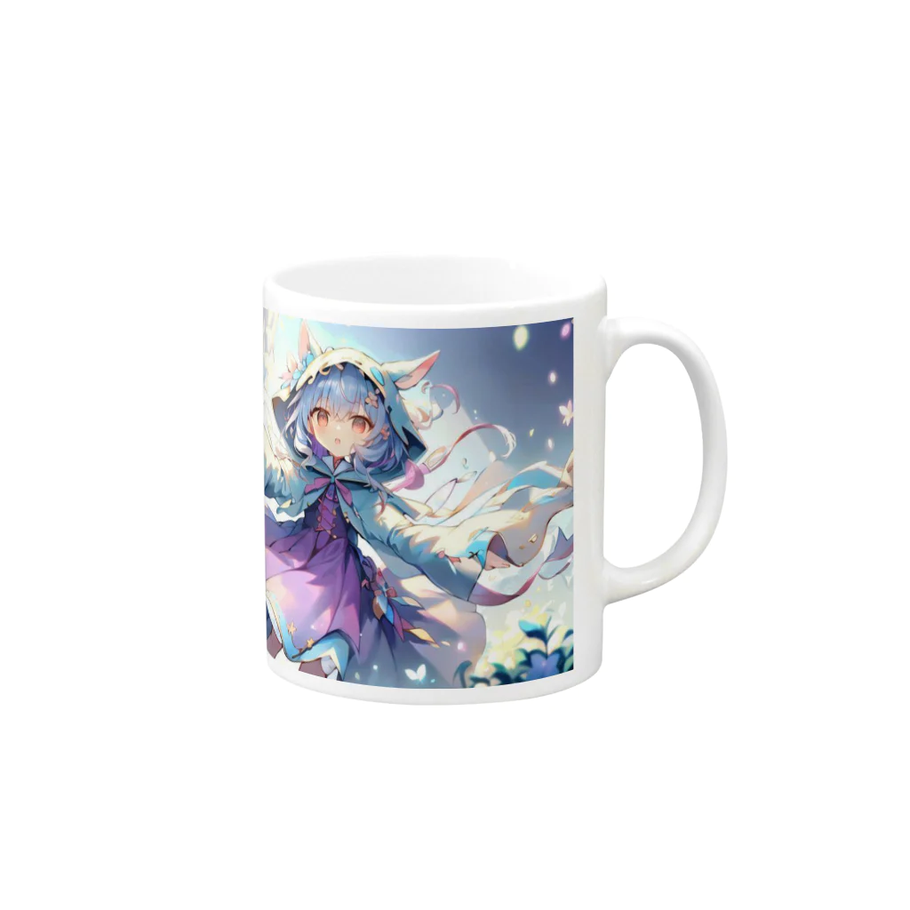 はるちゃん|AIイラスト垢のかわいいゴースト Mug :right side of the handle