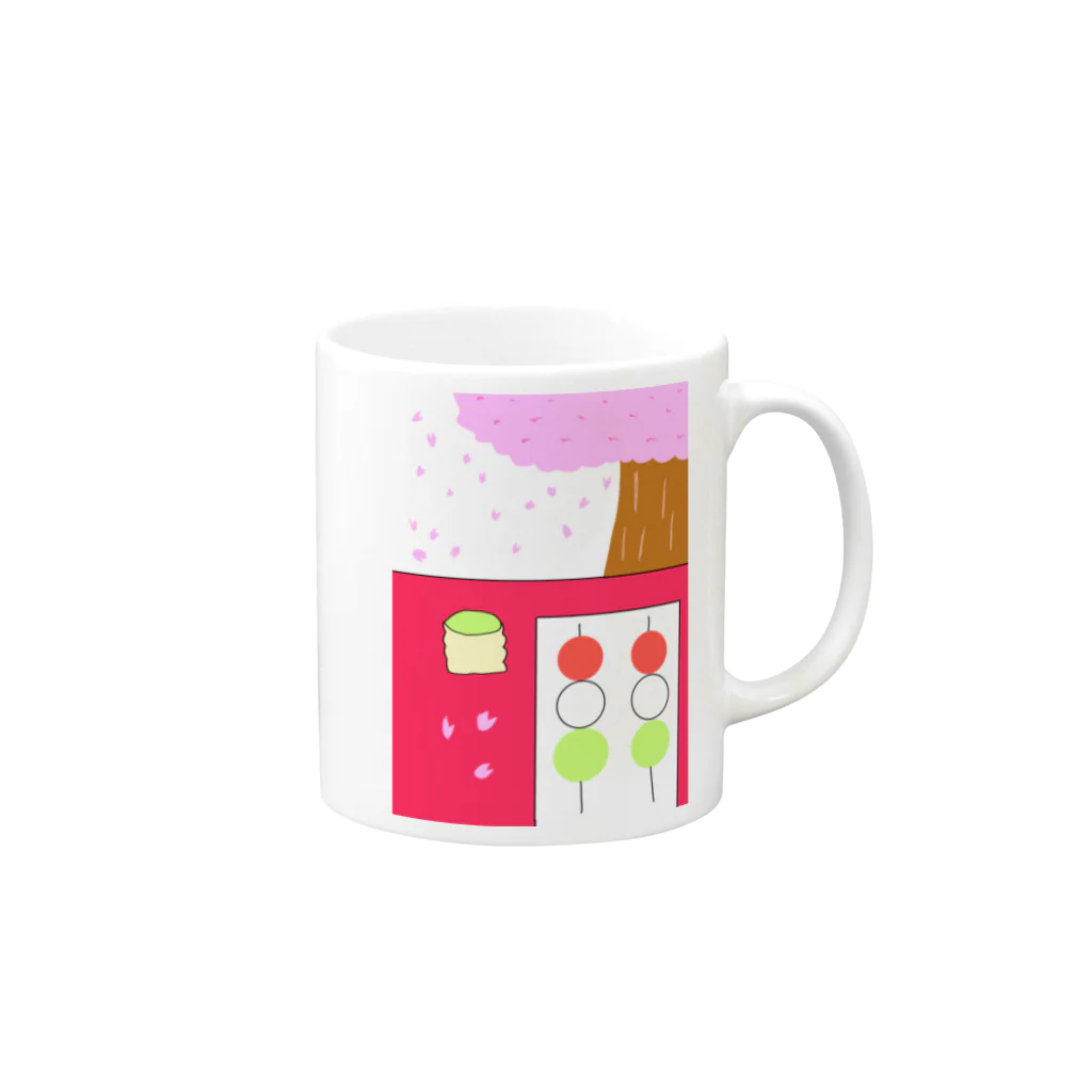 atelier_lapislazuliのお花見だんご Mug :right side of the handle