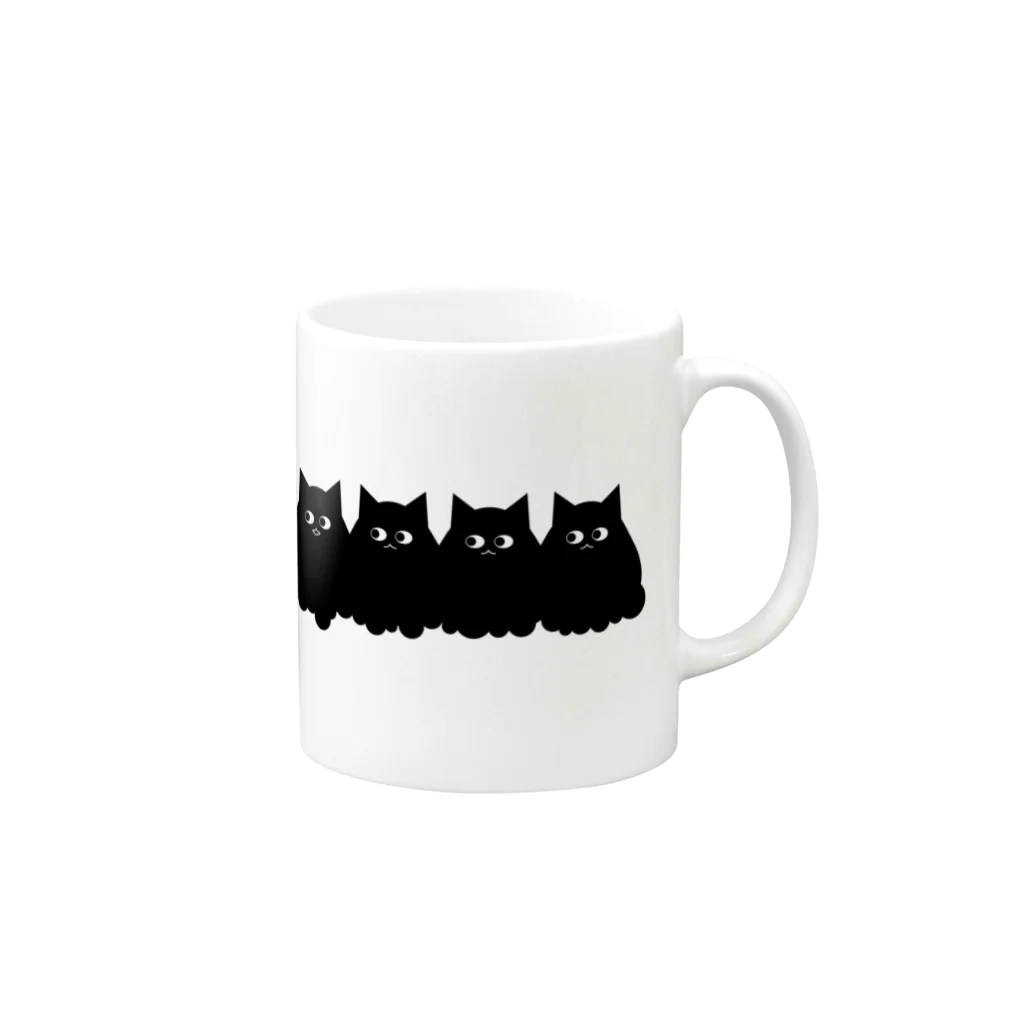 SUGAR CAT WORKS SHOPのくろねこぞろぞろ Mug :right side of the handle