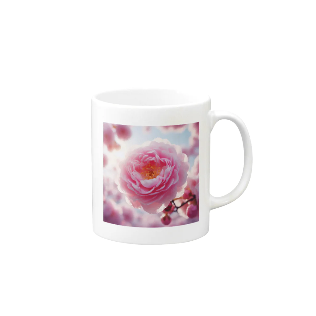 su-toの4月11日の誕生花　八重桜(牡丹桜) Mug :right side of the handle