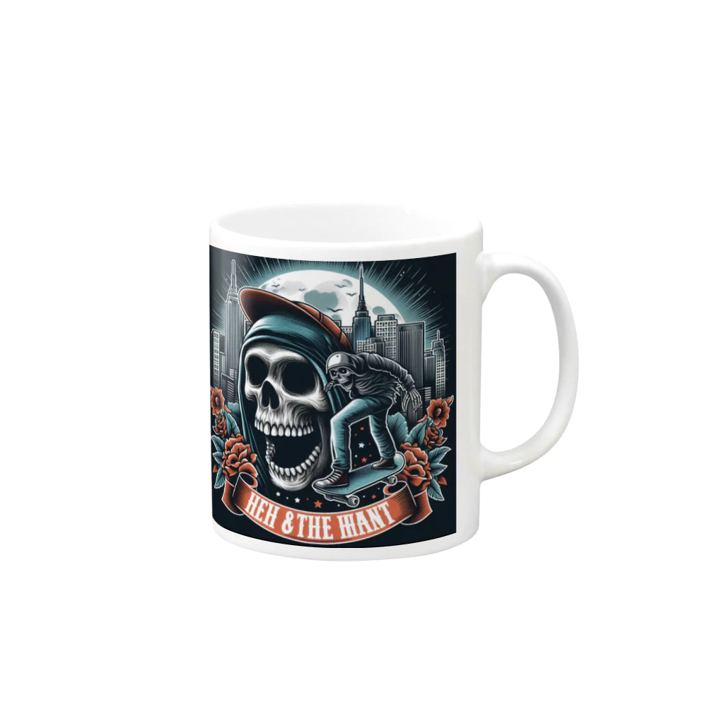 _Aloha_のskull 4 Mug :right side of the handle