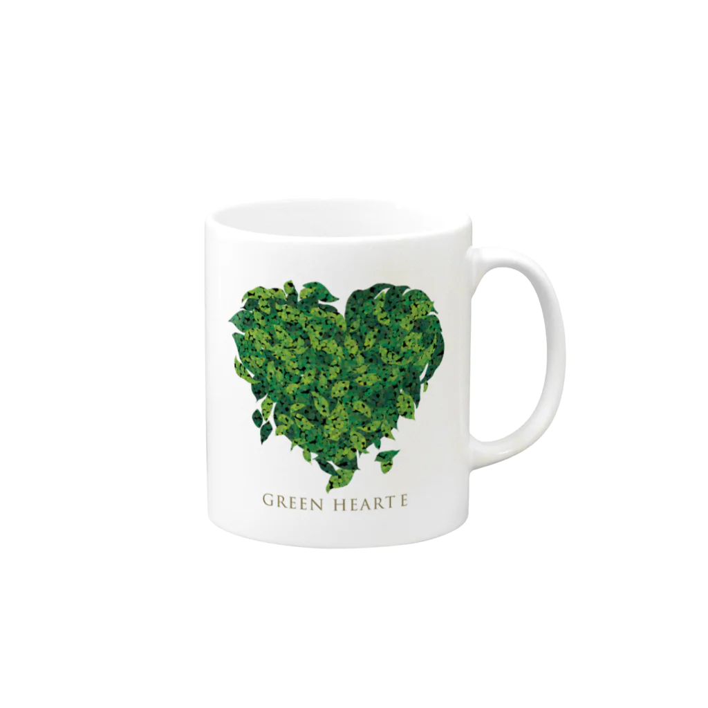 AppledesignのGREEN HEART マグカップの取っ手の右面