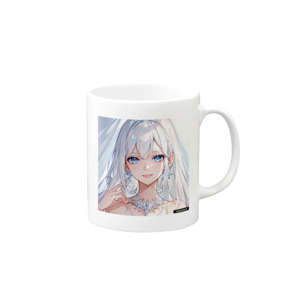 Papillonのオリジナル　女の子 Mug :right side of the handle