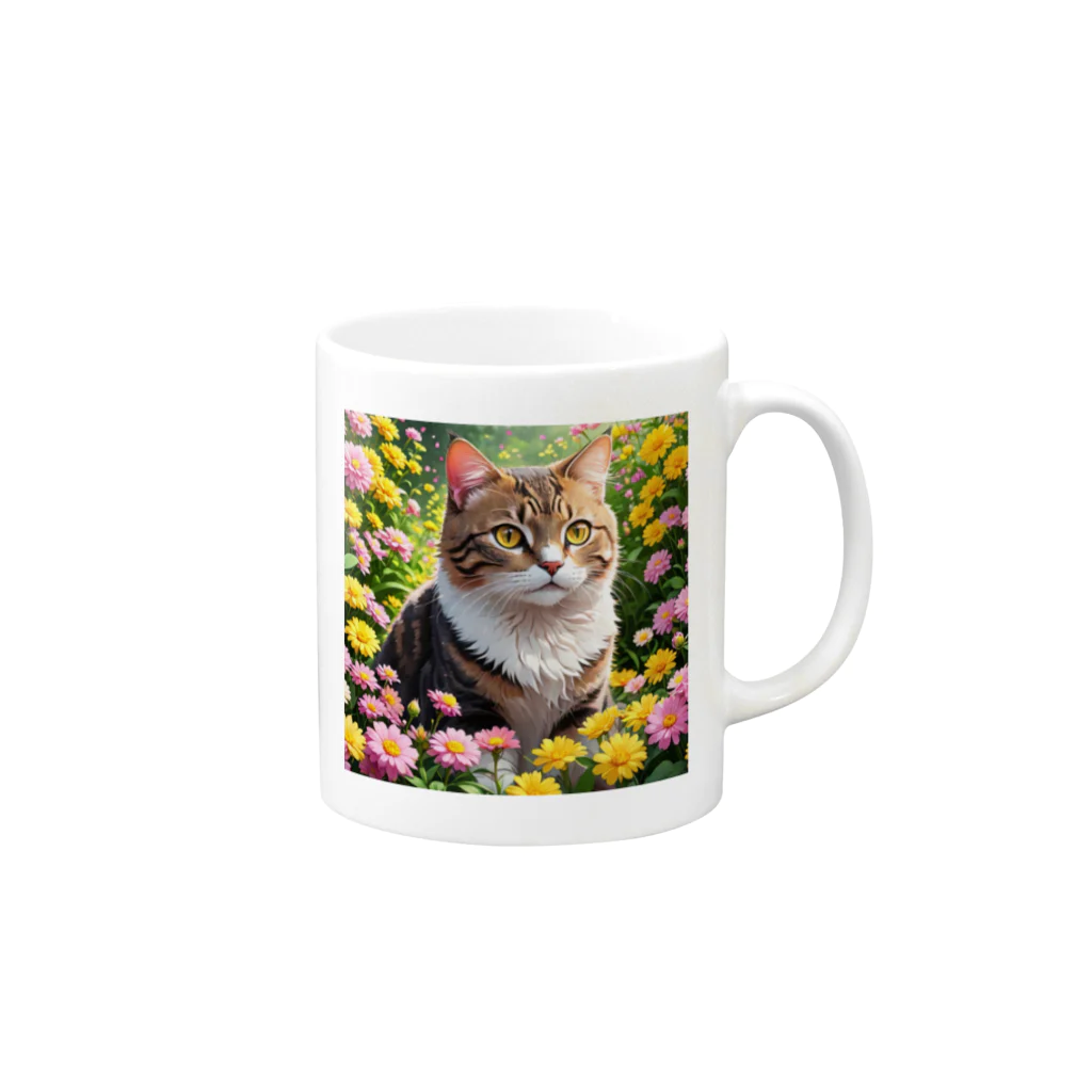 CaTsの冒険猫 Mug :right side of the handle