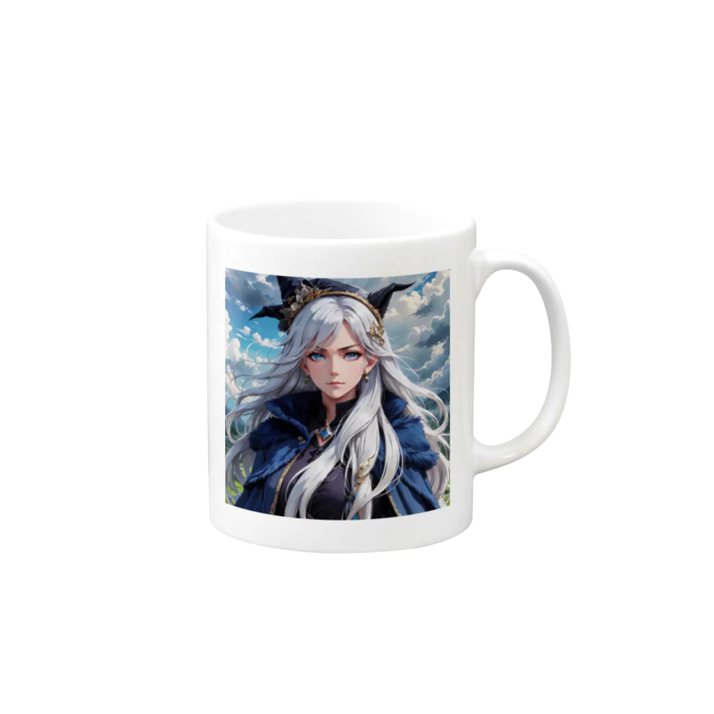 levi shopの銀髪の魔女 Mug :right side of the handle