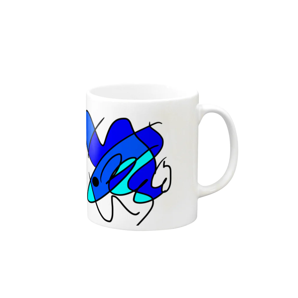 ノラうさきゅん☆の魚介類くん Mug :right side of the handle