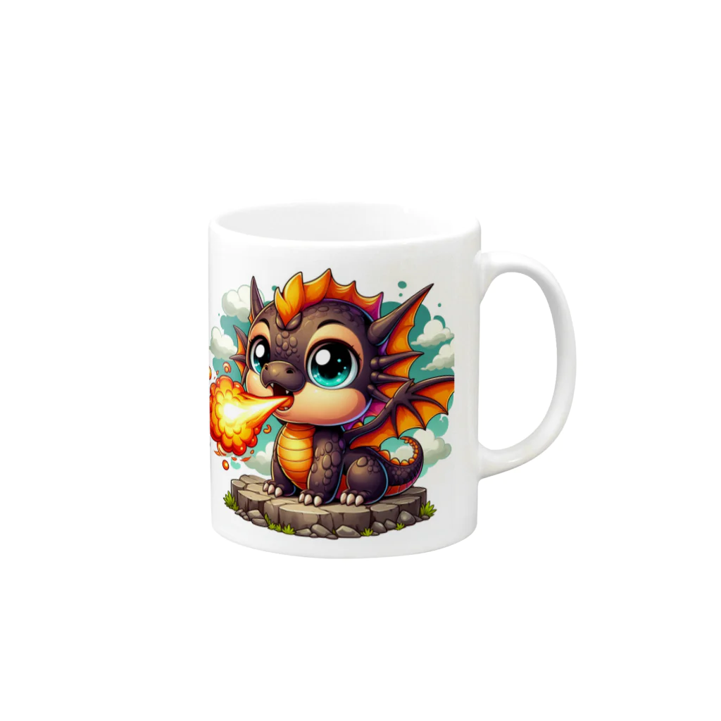 ドラゴンズデン🐉のちゅんドラ Mug :right side of the handle