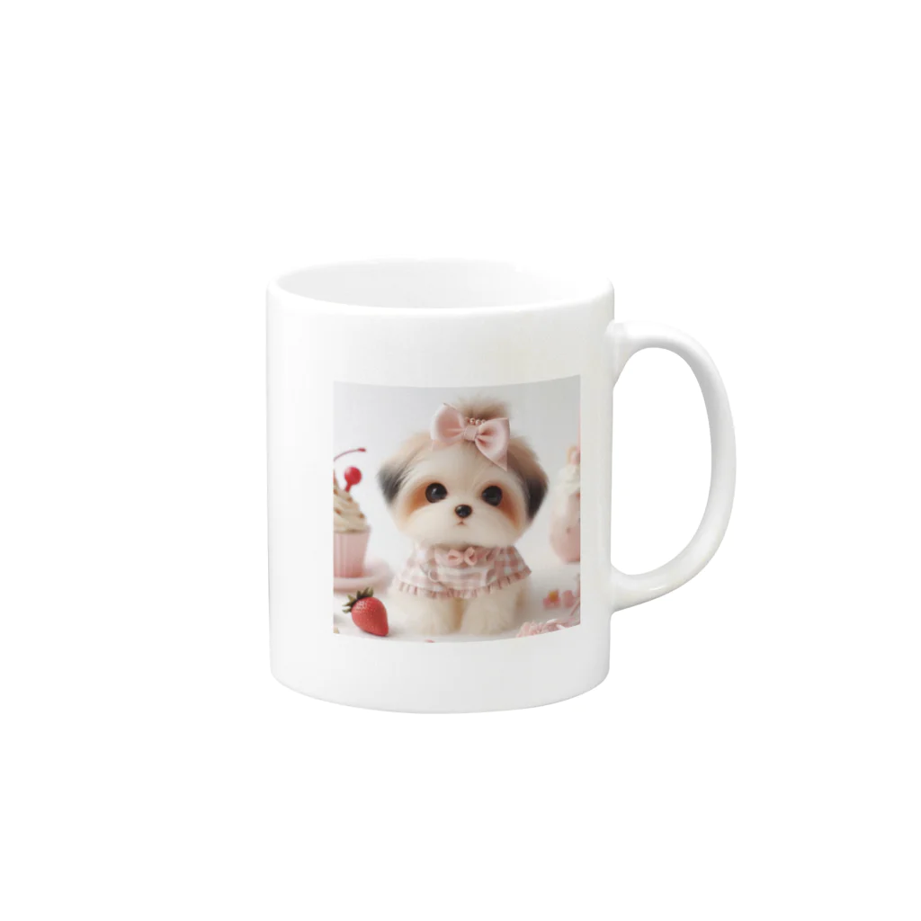 koumeiのかわいい子犬 Mug :right side of the handle