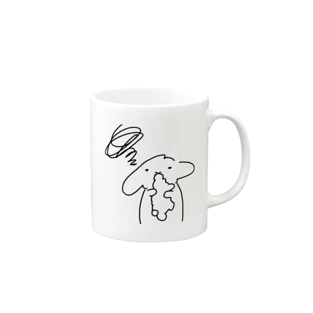 coffee_inkの不眠のうさぎちゃん Mug :right side of the handle