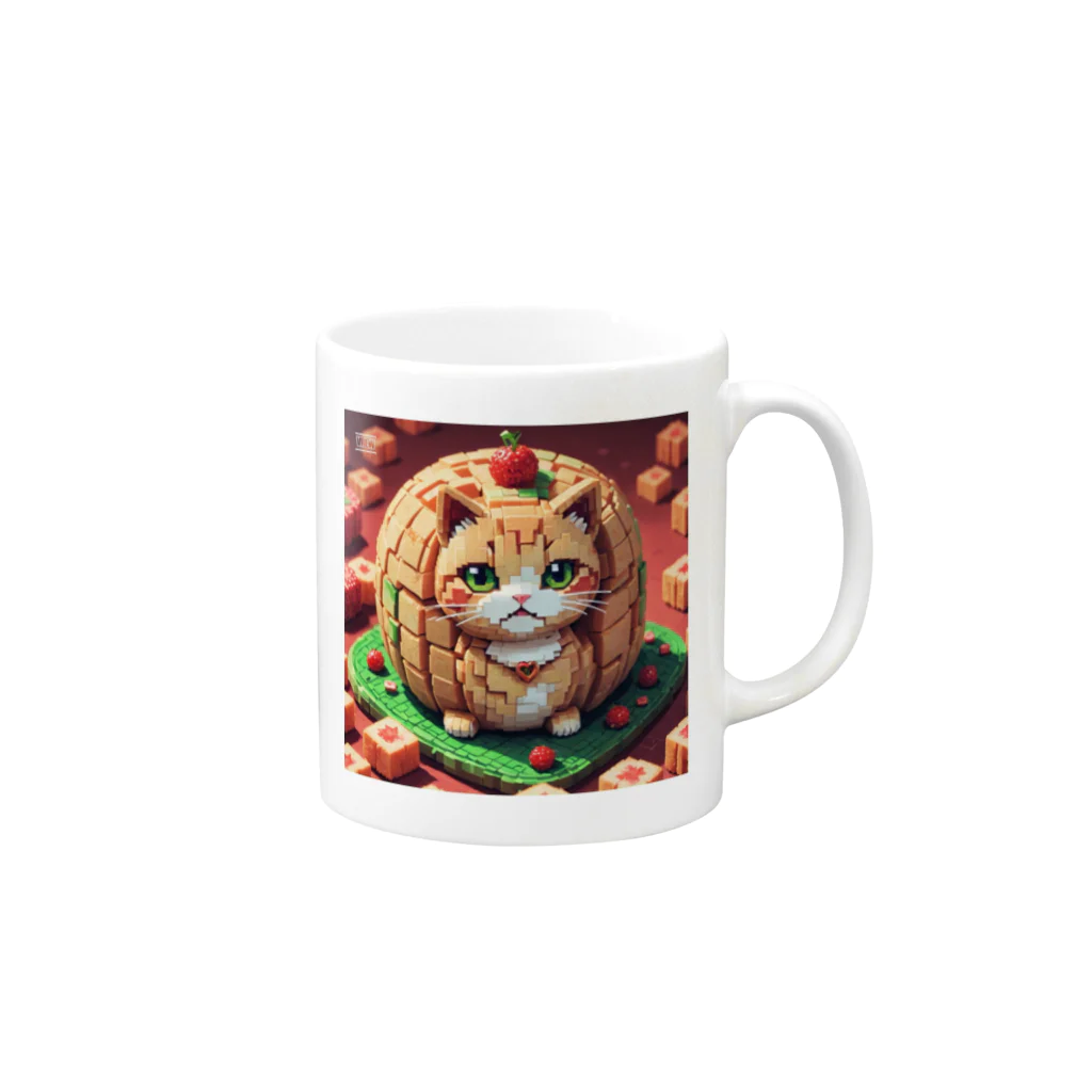 メロンパン猫のメロンパン猫 Mug :right side of the handle