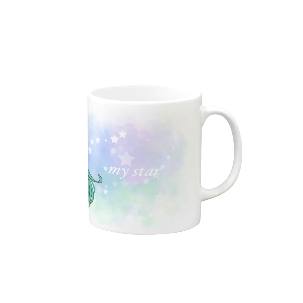 BONI_two_starsのマグカップ★3周年記念★Your my star Mug :right side of the handle