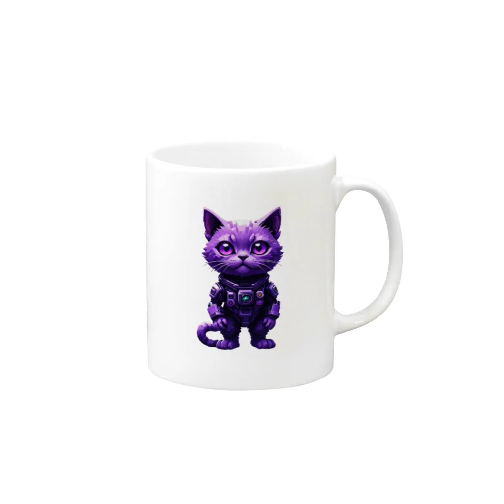 メロンパン猫の宇宙に連れてってくれる猫 Mug :right side of the handle