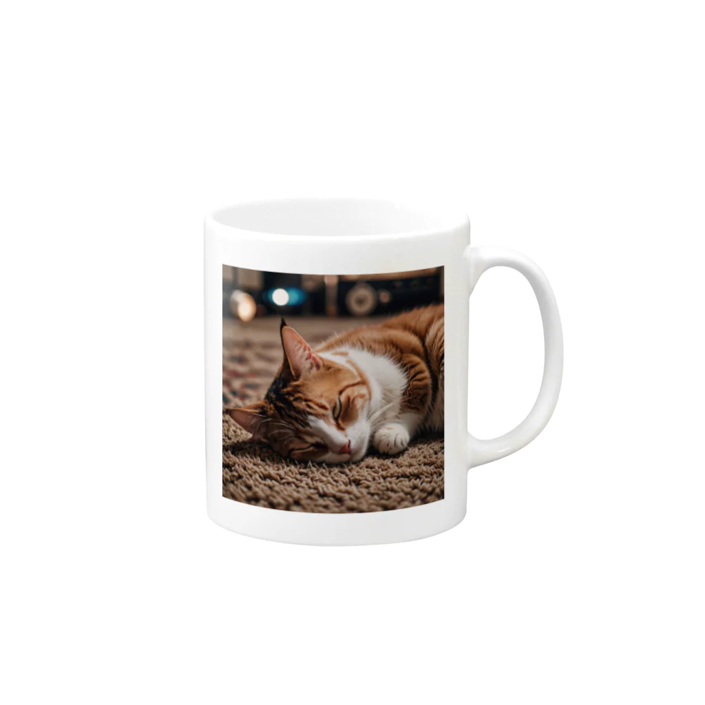 IKEDAYAの寝ている猫 Mug :right side of the handle