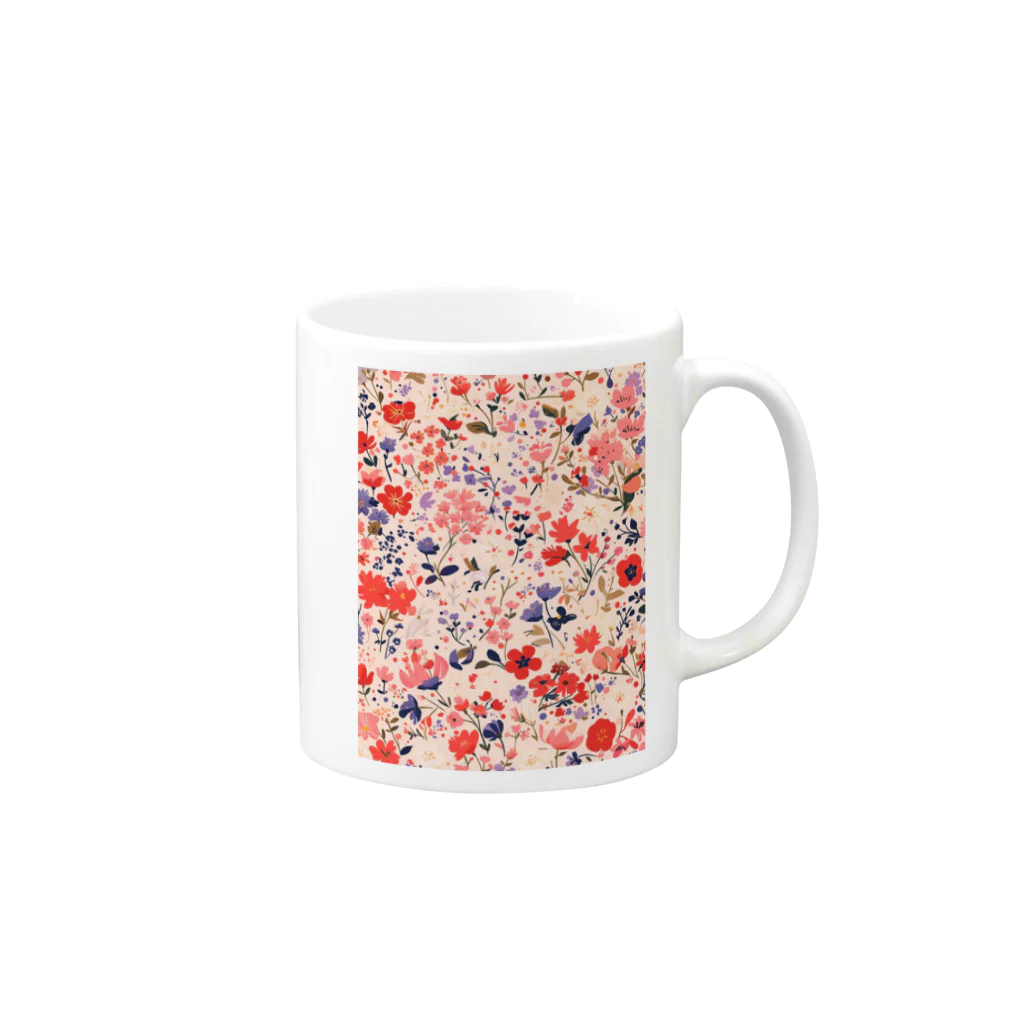 AQUAMETAVERSEの花柄のプリント　なでしこ1478 Mug :right side of the handle