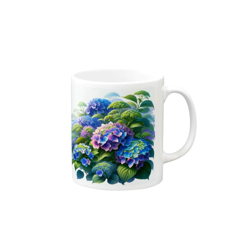 VeiledSageの紫陽花の饗宴 Mug :right side of the handle