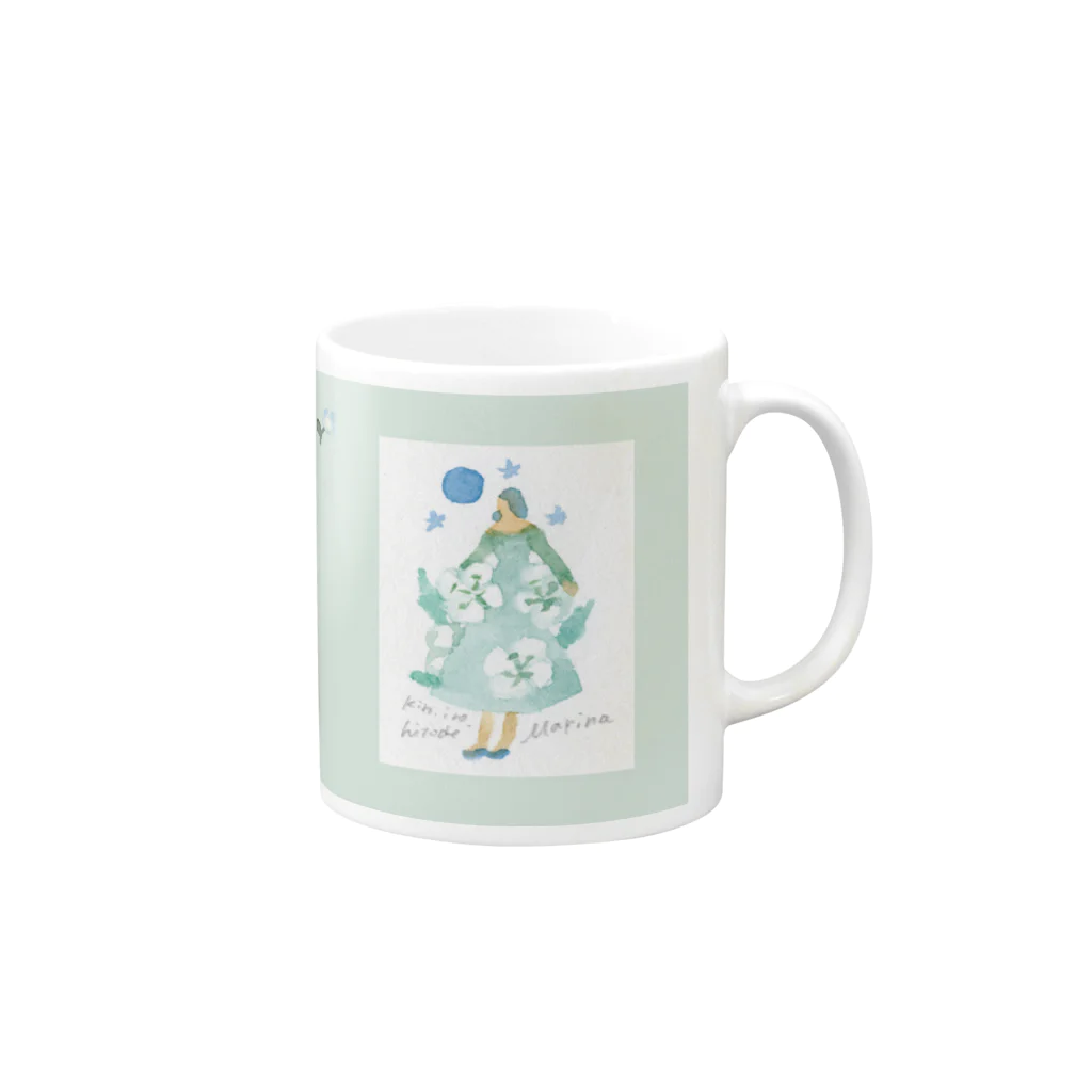 きんいろひとで(kin.iro.hitode)の8月30日生まれ Mug :right side of the handle