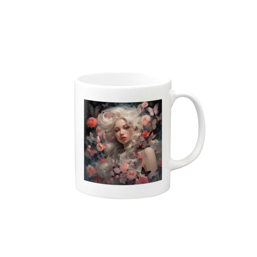 AQUAMETAVERSEの花と美女　なでしこ1478 Mug :right side of the handle