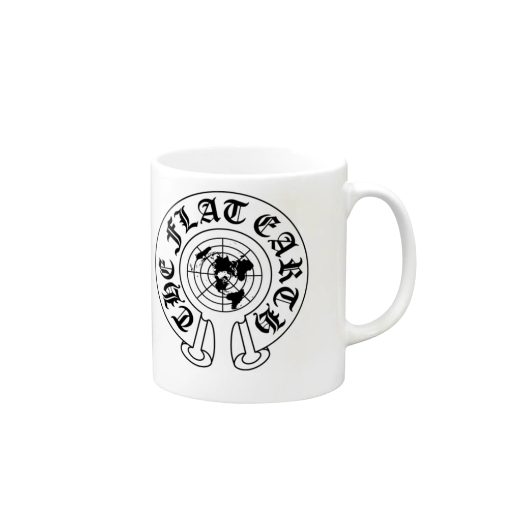 Mappila SHOPのフラットアースMAP04 ch-BLACK Mug :right side of the handle