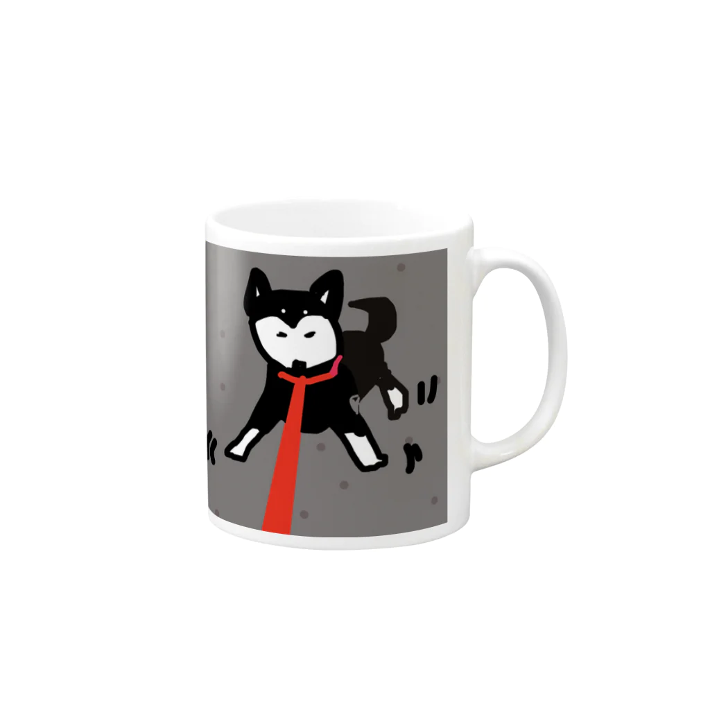 ペコりんショップの柴犬散歩拒否 Mug :right side of the handle