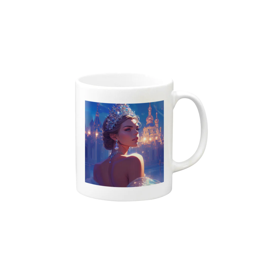 AQUAMETAVERSEの宵闇に輝くクリスタルの女王 Marsa 106 Mug :right side of the handle