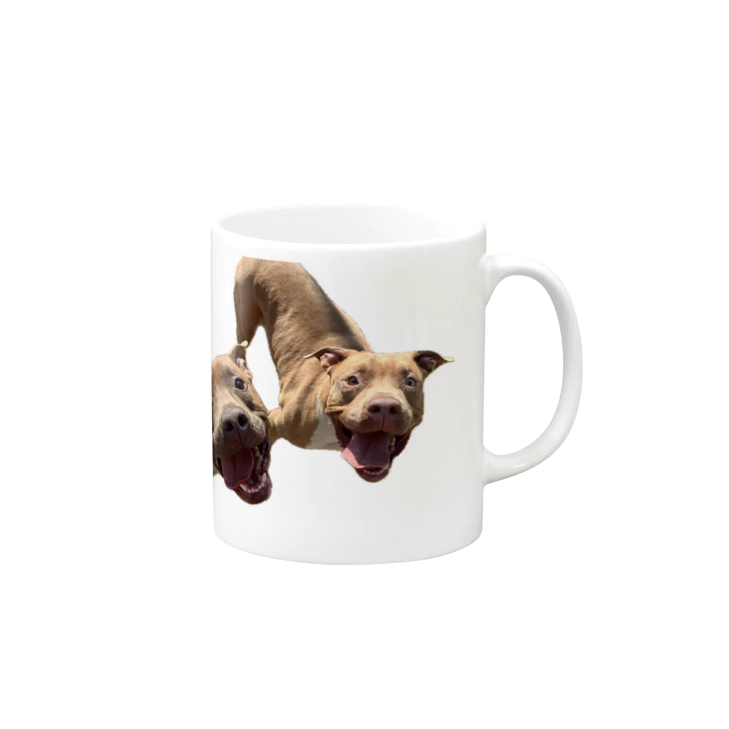 Hogoinu-pochipapaの保護犬達の楽園ソフィ＆ダディ Mug :right side of the handle