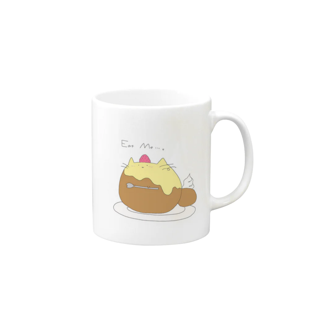 ぽにぽにのケーキネコ Mug :right side of the handle