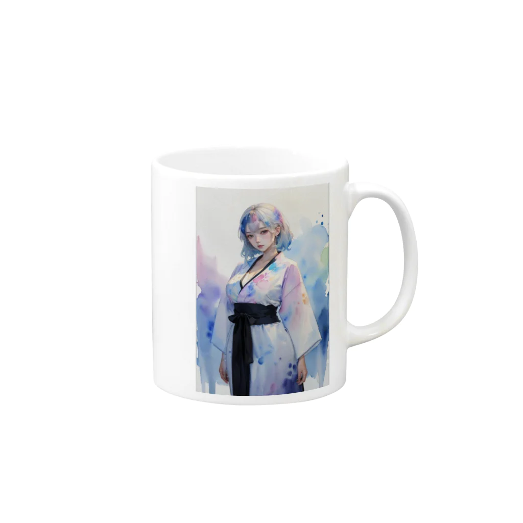 D-system（水彩屋）の着物女子シズカ Mug :right side of the handle